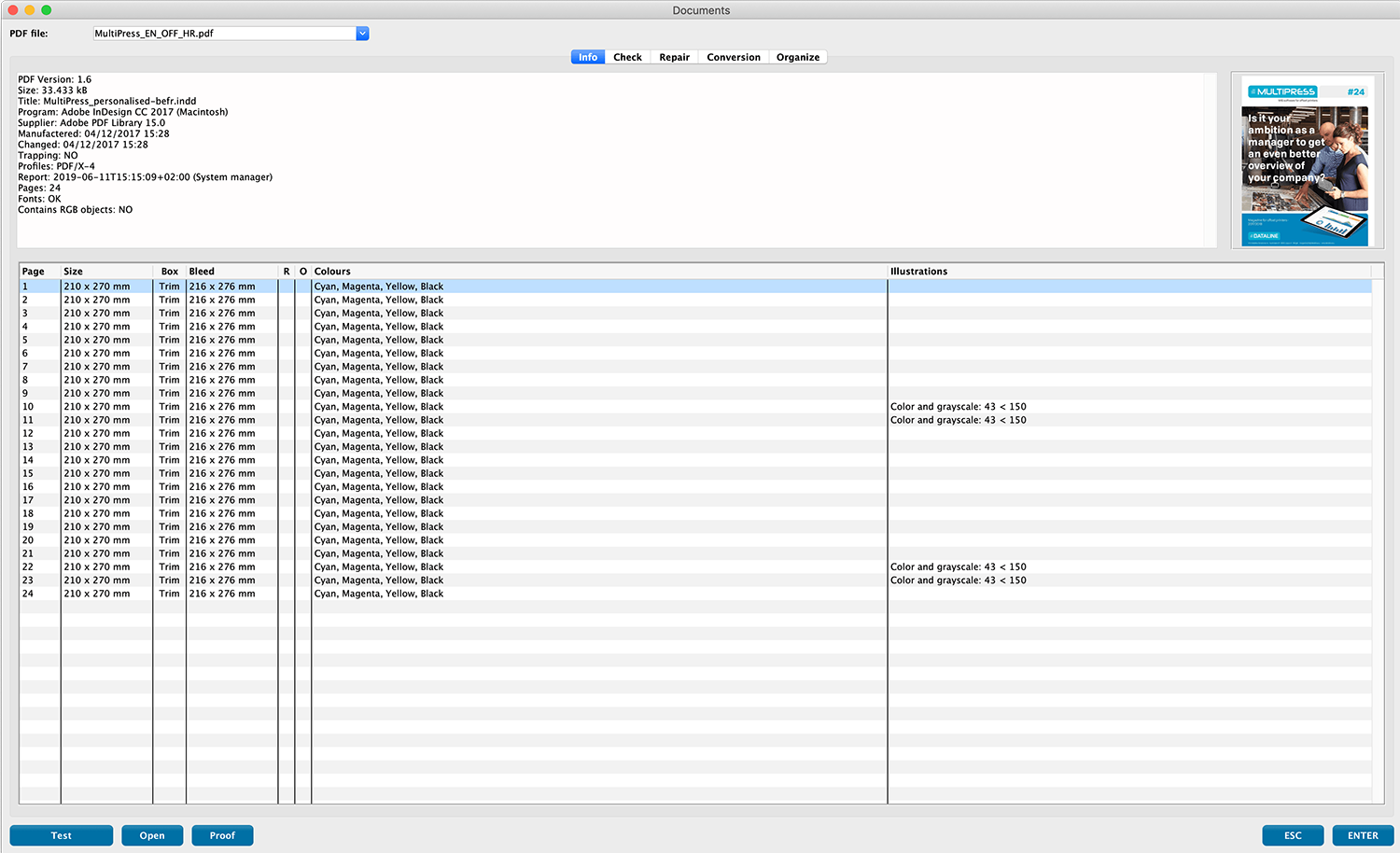 Check & repair with variable input