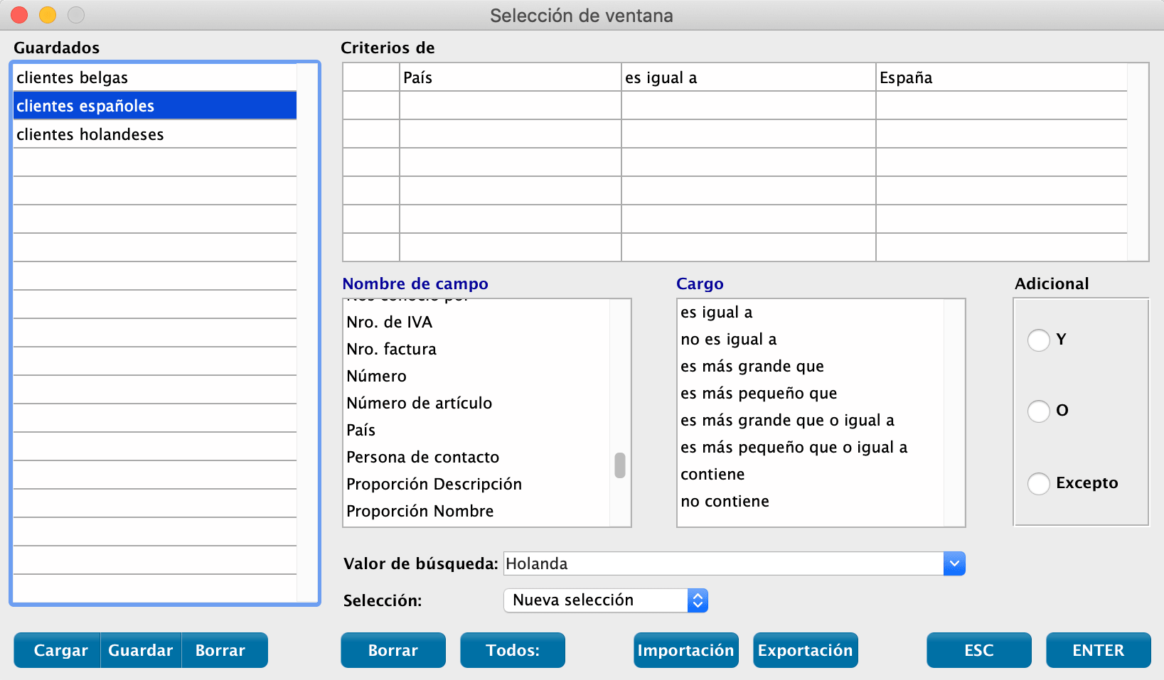 Filtro de búsqueda inteligente