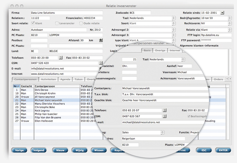 Gestion des contacts