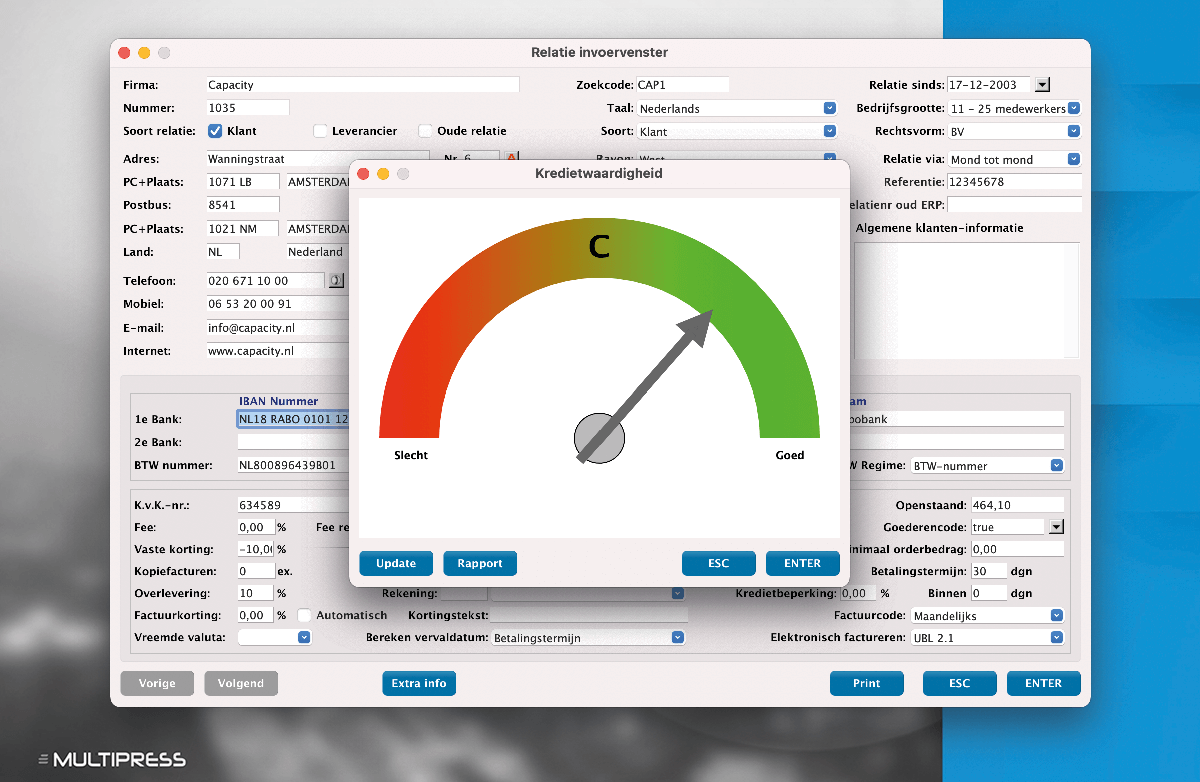 MultiPress kredietcontrole screenshot