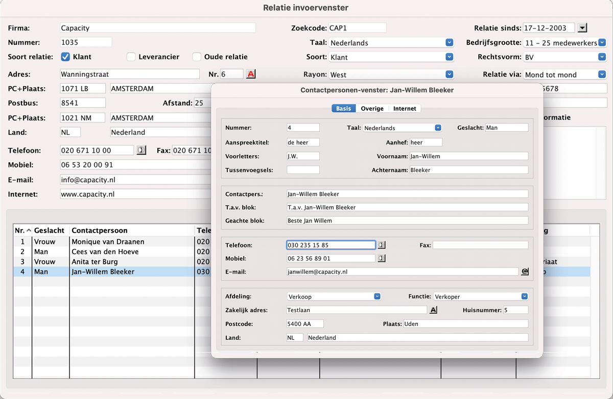 MultiPress telefoonintegratie screenshot