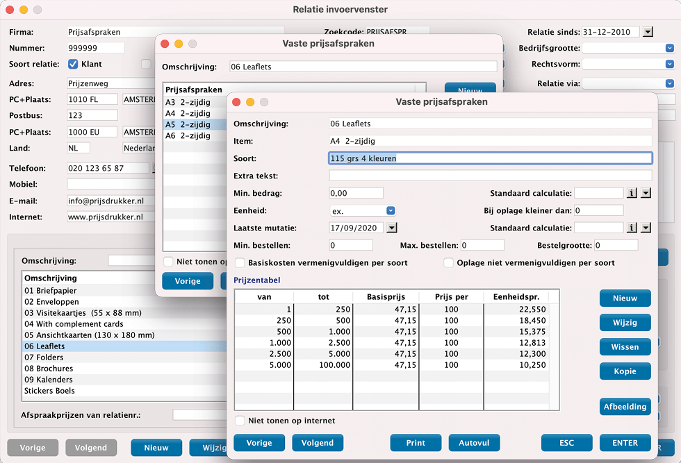 Multipress prijsafspraken screenshot